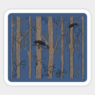 Black Crow in the Forest Sticker